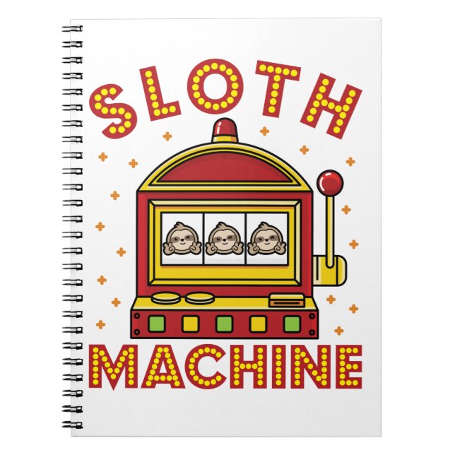 Sloth Maskin Slots Maskin Casino Gambling Anteckningsbok (Framsidan)
