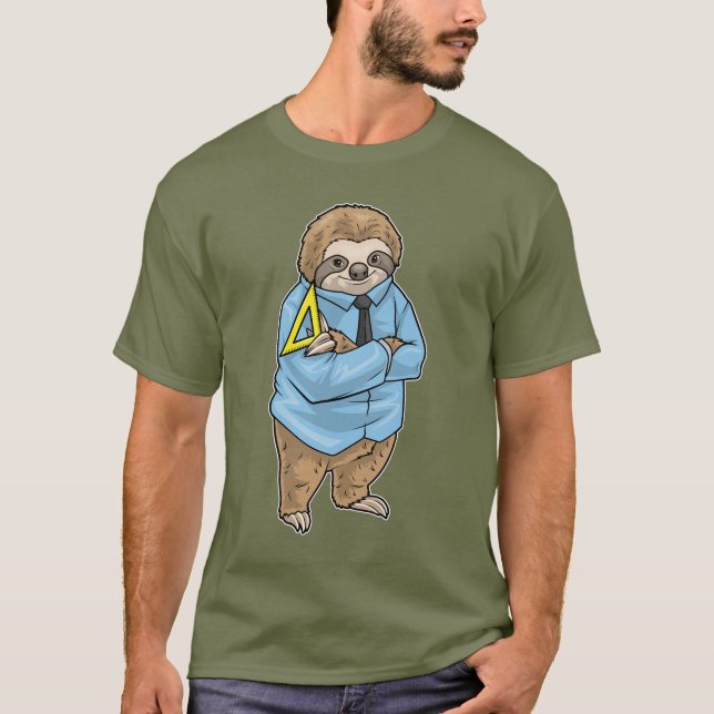 Sloth Math Teacher Set Squth T Shirt (Framsida)