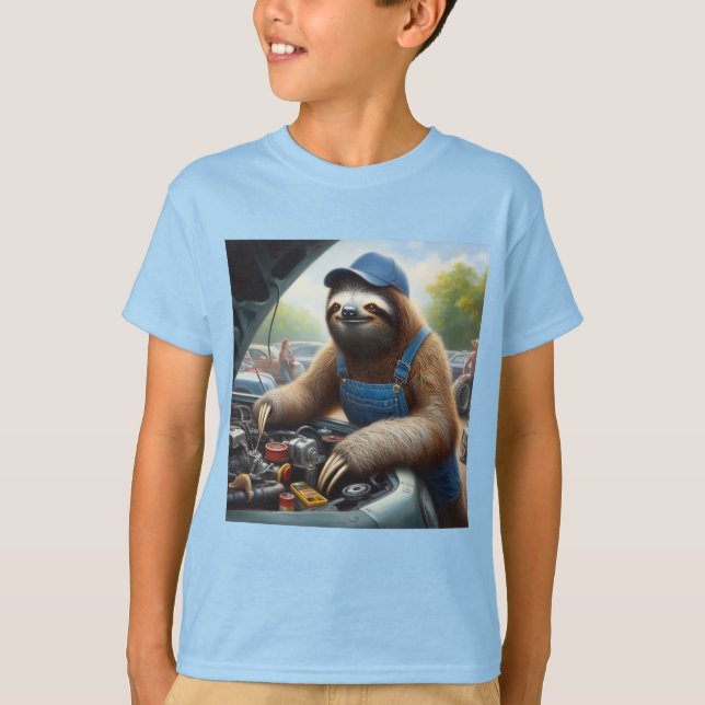Sloth Mechanic T Shirt (Framsida)