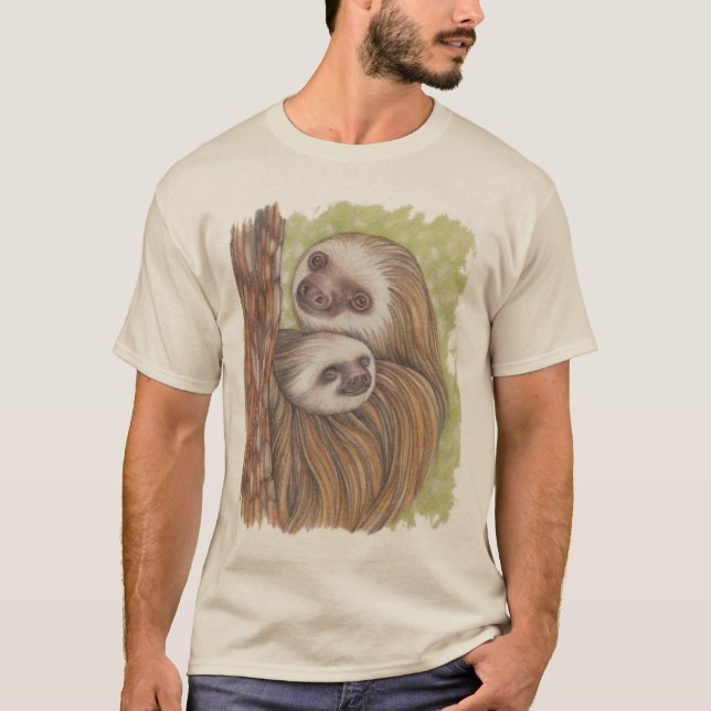 Sloth med Baby T-shirt (Framsida)