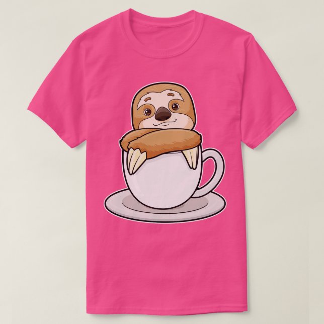 Sloth med Kopp i kaffe 2 T Shirt (Design framsida)