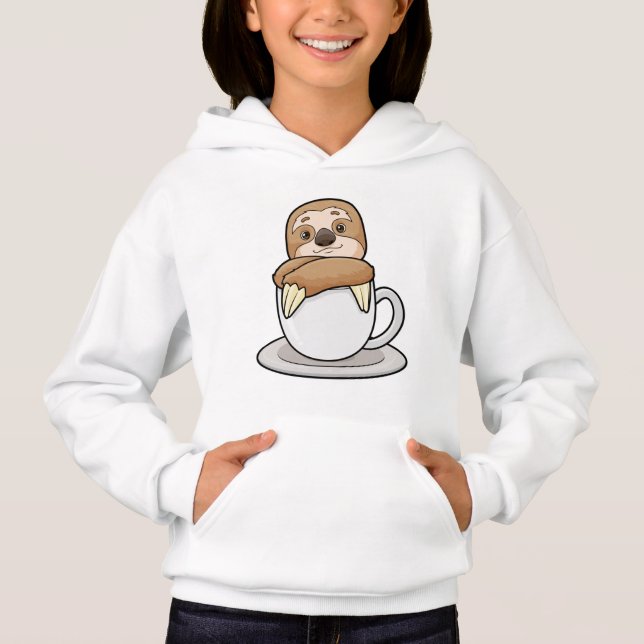 Sloth med Kopp i kaffe T Shirt (Framsida)