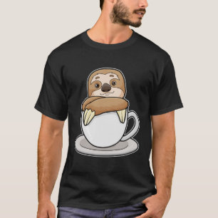 Sloth med Kopp i kaffe T Shirt
