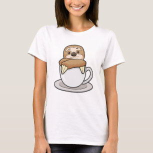 Sloth med Kopp i kaffe T Shirt