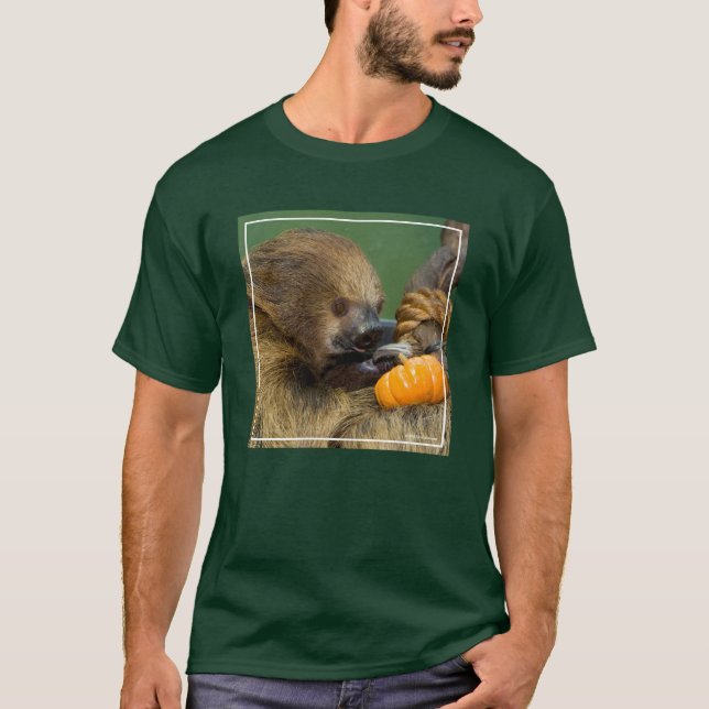 Sloth med pumpa t shirt (Framsida)