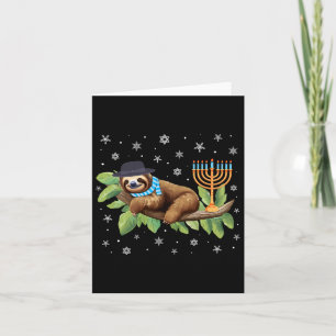 Sloth Menorah Hanukkah Chanukah Animal Sloths Jewi Kort