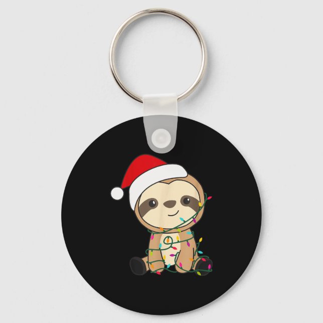 Sloth Merry Christmas Winter Sloths Christmas  Nyckelring (Framsida)