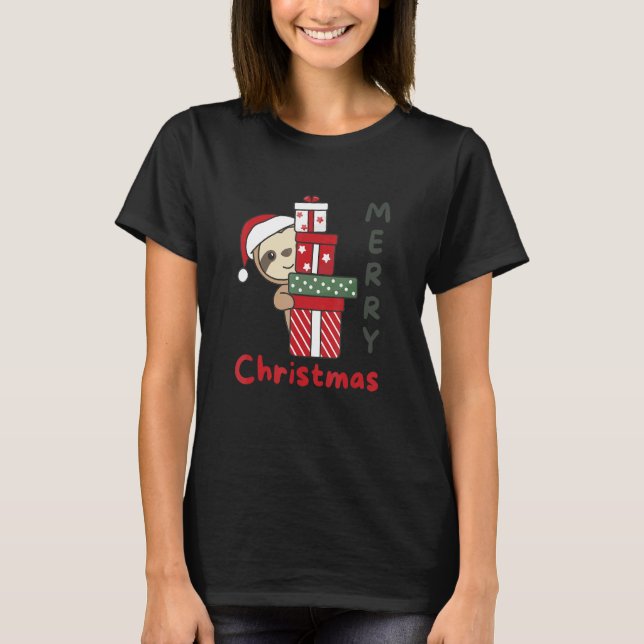 Sloth Merry Christmas Winter Sloths Christmas T Shirt (Framsida)