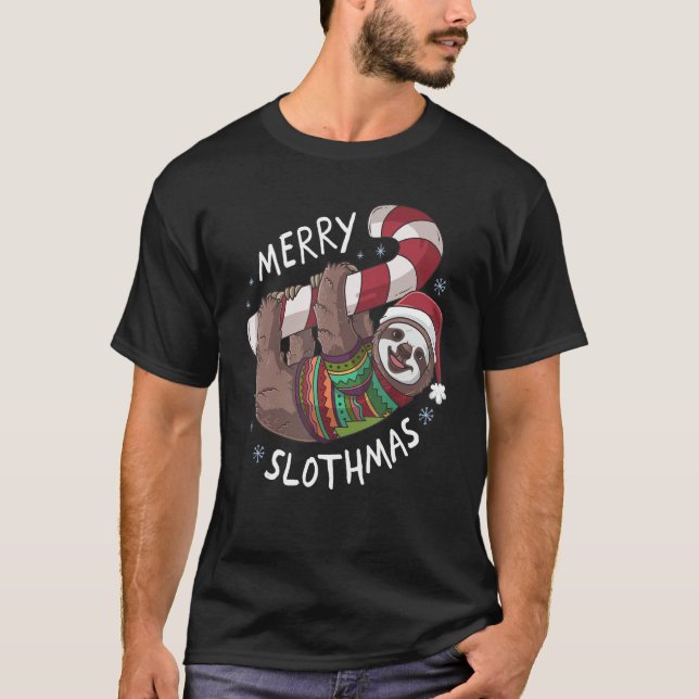Sloth Merry Slothmas-lagret Gi T Shirt (Framsida)