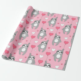 Sloth Mönster Wrapping Papper Presentpapper