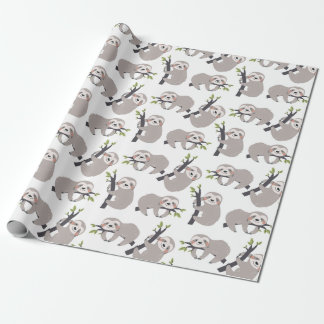 Sloth Mönster Wrapping Papper Presentpapper