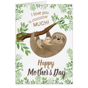Sloth Mors dag Card - i kärlek är det mycket långs OBS Kort