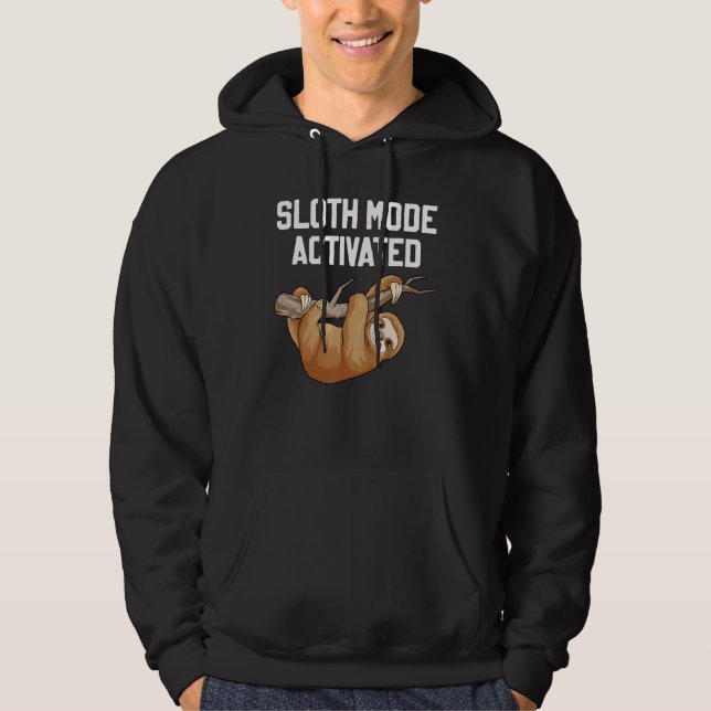 Sloth Move Activated Sloth Pun Lazy Sloth Animal Hoodie (Framsida)