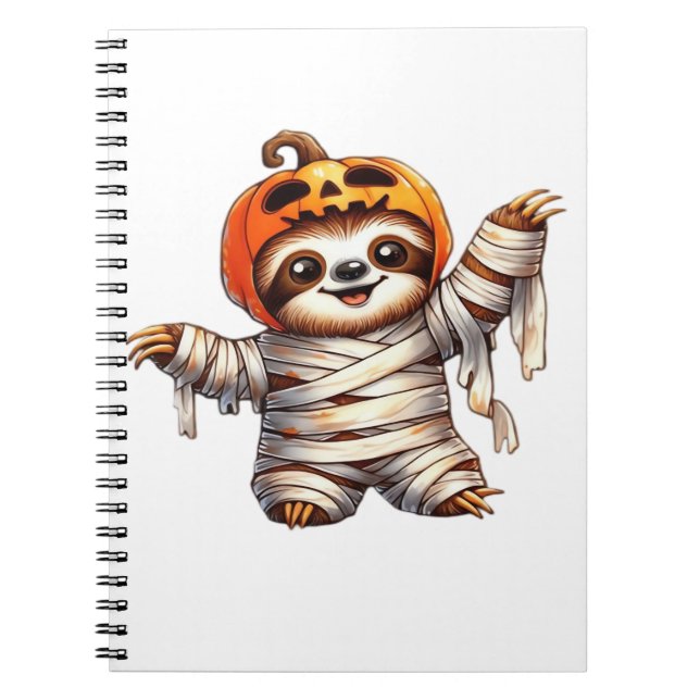 Sloth Mummy Halloween Classic T-Shirt Anteckningsbok (Framsidan)