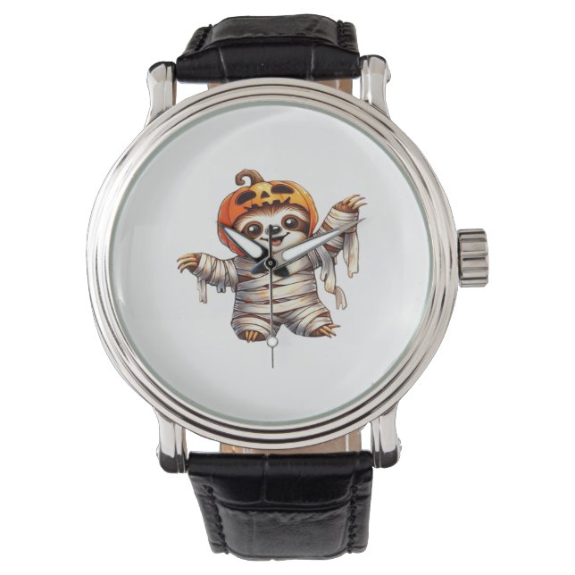 Sloth Mummy Halloween Classic T-Shirt Armbandsur (Framsida)