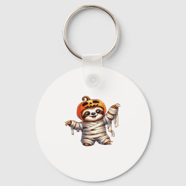 Sloth Mummy Halloween Classic T-Shirt Nyckelring (Framsida)