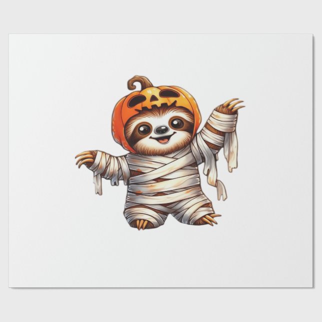 Sloth Mummy Halloween Classic T-Shirt Presentpapper (Platt)