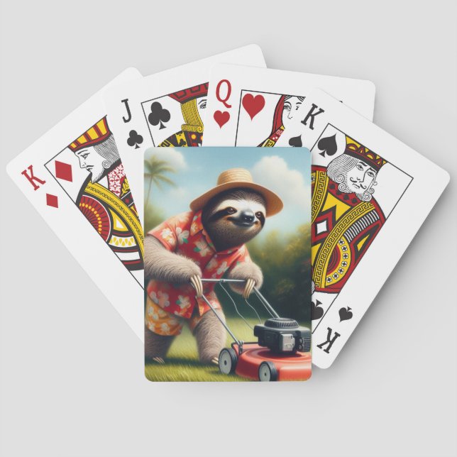 Sloth Mwing Gräsmatta Casinokort (Baksidan)