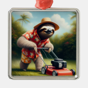 Sloth Mwing Gräsmatta Julgransprydnad Metall