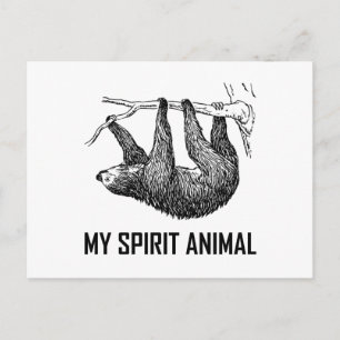 Sloth My Spirit Animal Funny Vykort