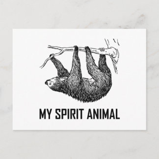 Sloth My Spirit Animal Funny Vykort