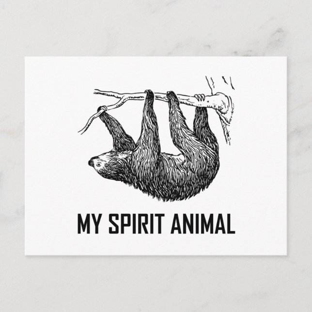 Sloth My Spirit Animal Funny Vykort (Framsida)