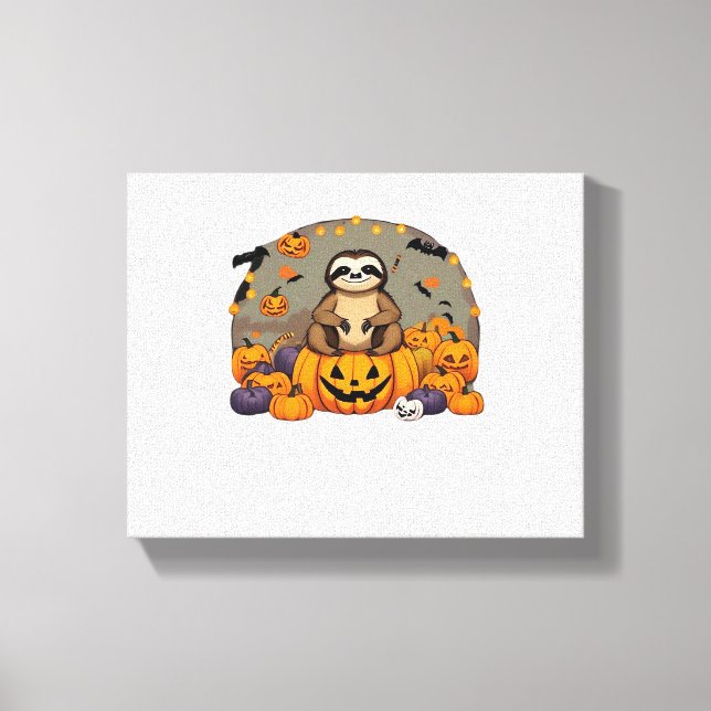 Sloth-o-ween Classic T-Shirt Canvastryck (Framsida)