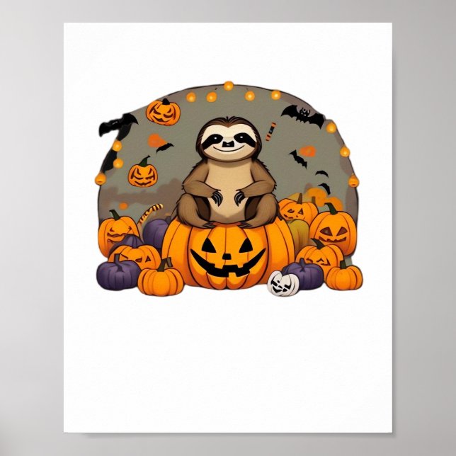 Sloth-o-ween Classic T-Shirt Poster (Framsidan)