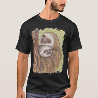 Sloth och Baby Black T-Shirt