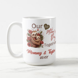 Sloth och baby, vårt första Mors dag tillsammans Kaffemugg
