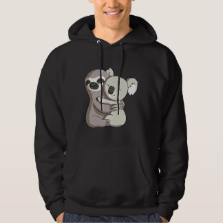 Sloth och Koala Hug Hoodie