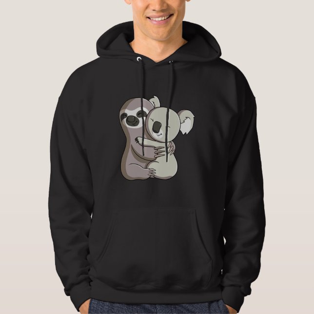 Sloth och Koala Hug Hoodie (Framsida)