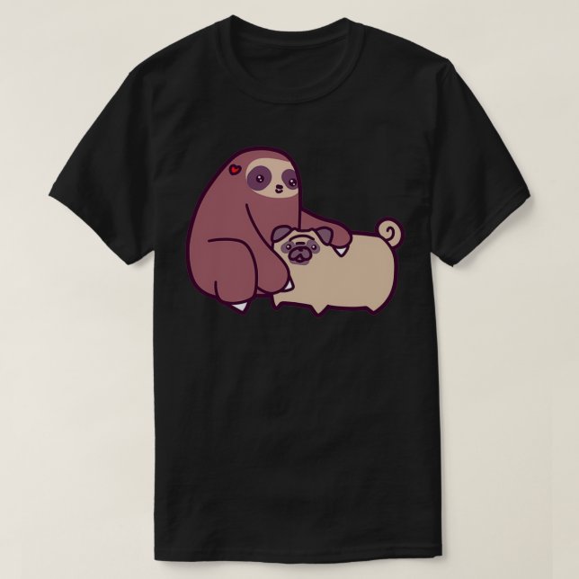 Sloth och Pug T Shirt (Design framsida)