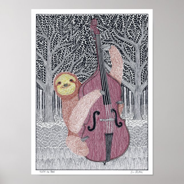 Sloth on Bass Poster (Framsidan)