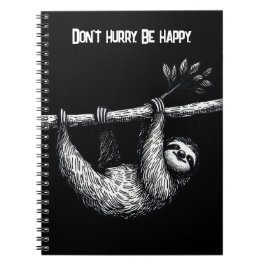 Sloth on Träd Gren med citat Anteckningsbok