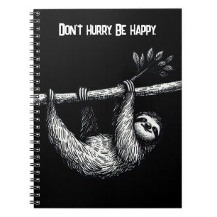Sloth on Träd Gren med citat Anteckningsbok