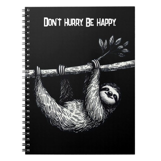 Sloth on Träd Gren med citat Anteckningsbok (Framsidan)