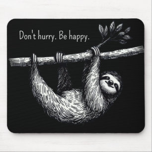 Sloth on Träd Gren med citat Musmatta