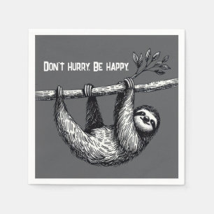 Sloth on Träd Gren med citat Pappersservett