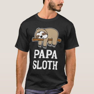 Sloth on Träd Pappa Sloth Lycklig Pappa pappa Far T Shirt