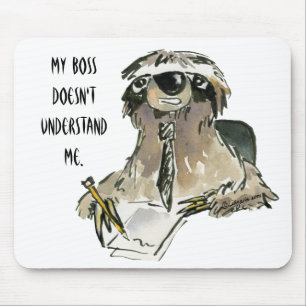 Sloth på arbetstecknaden Mousepad Musmatta