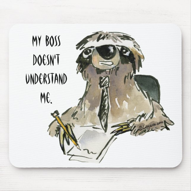 Sloth på arbetstecknaden Mousepad Musmatta (Framsidan)