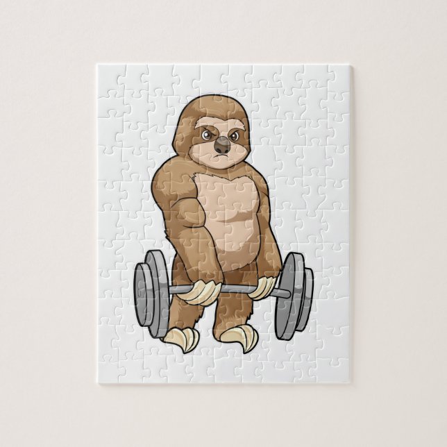 Sloth på Bodybuilding med Barbell Pussel (Vertikal)