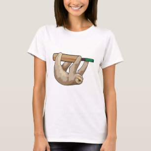 Sloth på Cricket med Cricket fladdermus T Shirt