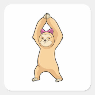 Sloth på Fitness Sports Fyrkantigt Klistermärke