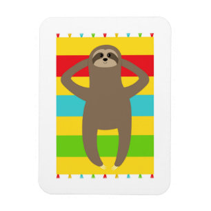 Sloth på stranden magnet
