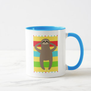 Sloth på stranden mugg