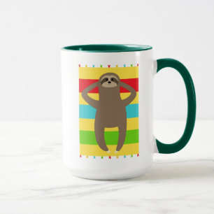 Sloth på stranden mugg