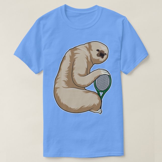 Sloth på Tennis med tennis racket T Shirt (Design framsida)
