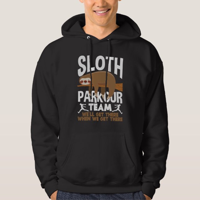 Sloth Parkour Team  Parkour Hoodie (Framsida)